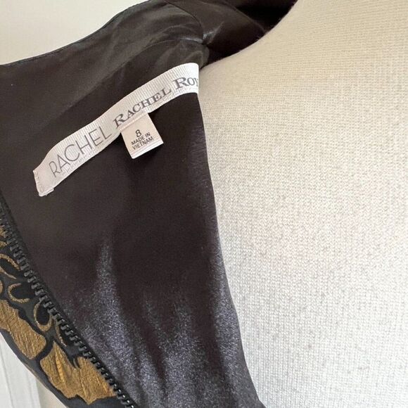 Rachel Roy Gold Floral Print Skater Dress – Size 8 - Picture 7 of 7